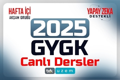 2025 KPSS GYGK Yapay Zeka Destekli Canlı Dersler Hafta İçi Akşam Grubu