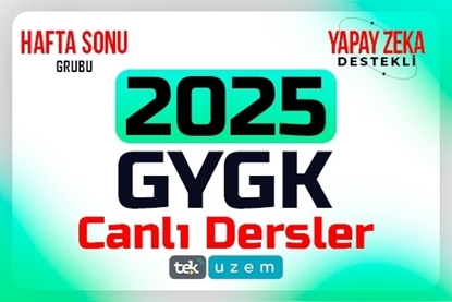 2025 KPSS GYGK Yapay Zeka Destekli Canlı Dersler Hafta Sonu Grubu