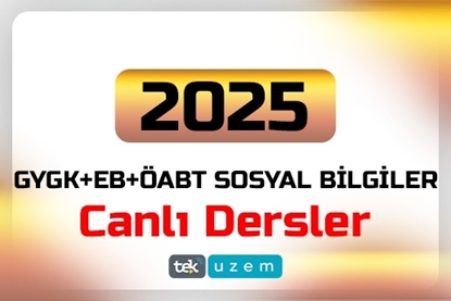 Resim 2025 KPSS ÖABT Sosyal Bilgiler ve Yapay Zeka Destekli GYGK-Eğitim Bilimleri Canlı Dersler