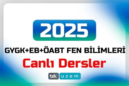 Resim 2025 KPSS ÖABT Fen Bilimleri ve Yapay Zeka Destekli GYGK-Eğitim Bilimleri Canlı Dersler