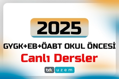 Resim 2025 KPSS ÖABT Okul Öncesi ve Yapay Zeka Destekli GYGK-Eğitim Bilimleri Canlı Dersler