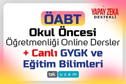 Resim 2025 KPSS Yapay Zeka Destekli ÖABT Okul Öncesi Video Dersler ve GYGK-EB Canlı Dersler