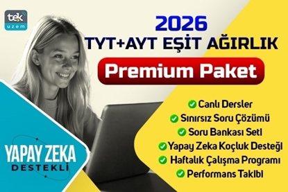 Resim 2026 TYT/ AYT Eşit Ağırlık Yapay Zeka Destekli Canlı Dersler -Premium Paket